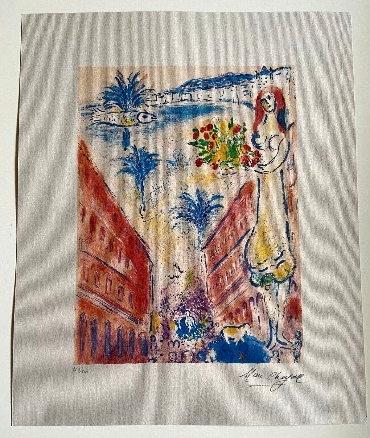 Marc Chagall Hand Numbered Coa Sorlier Lithograph