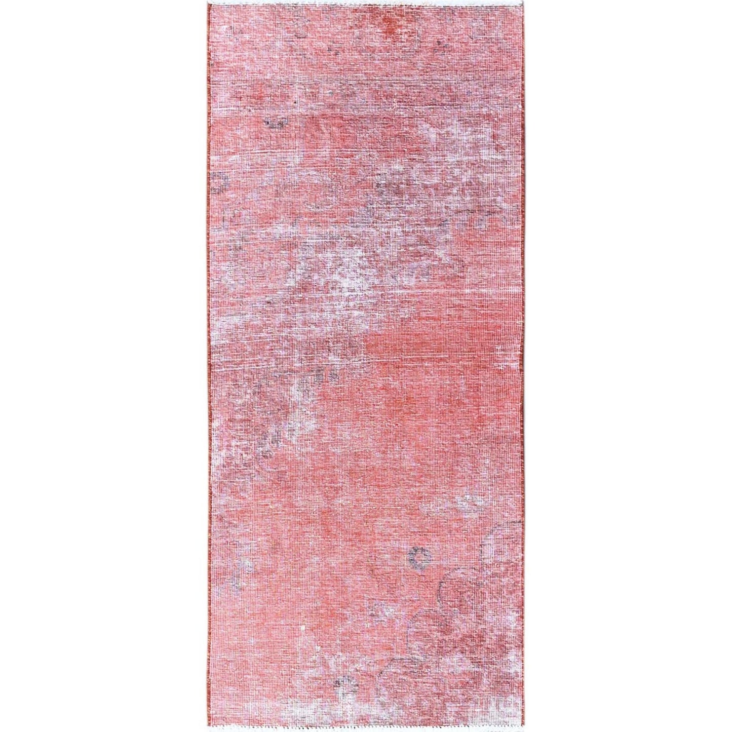 2'4"X5'6" Red Overdyed Vintage Zoroastrian Hand Knotted Wool Runner Rug