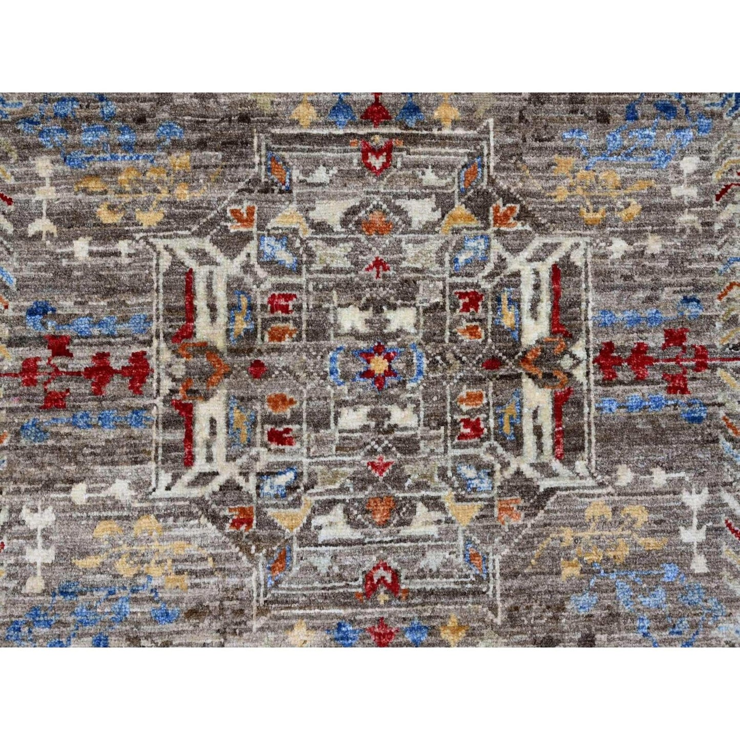 7'10"X9'6" Brown 14Th Century Mamluk Dynasty Design Wool Hand Knotted Rug