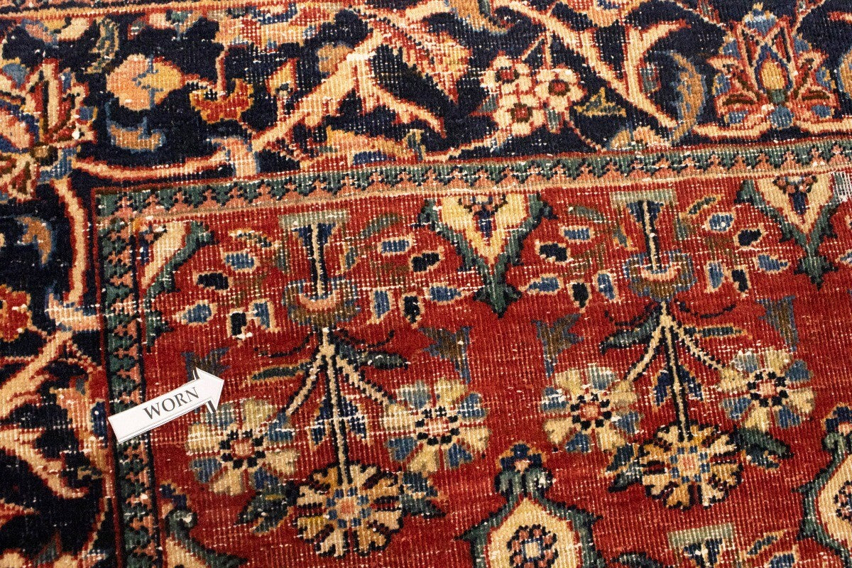 Semi-Antique Handmade Oriental Rug Red Carpet
