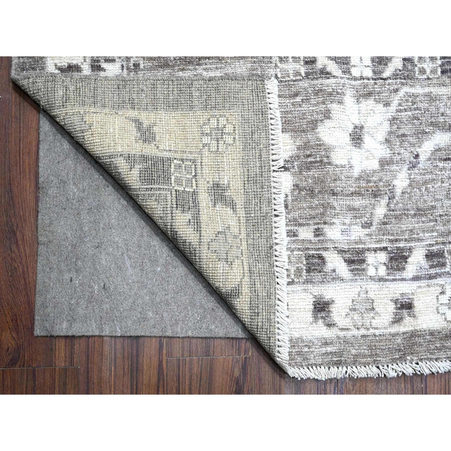 10'2"X14' Nevada Gray Hand Knotted Afghan Angora Oushak Oriental Rug