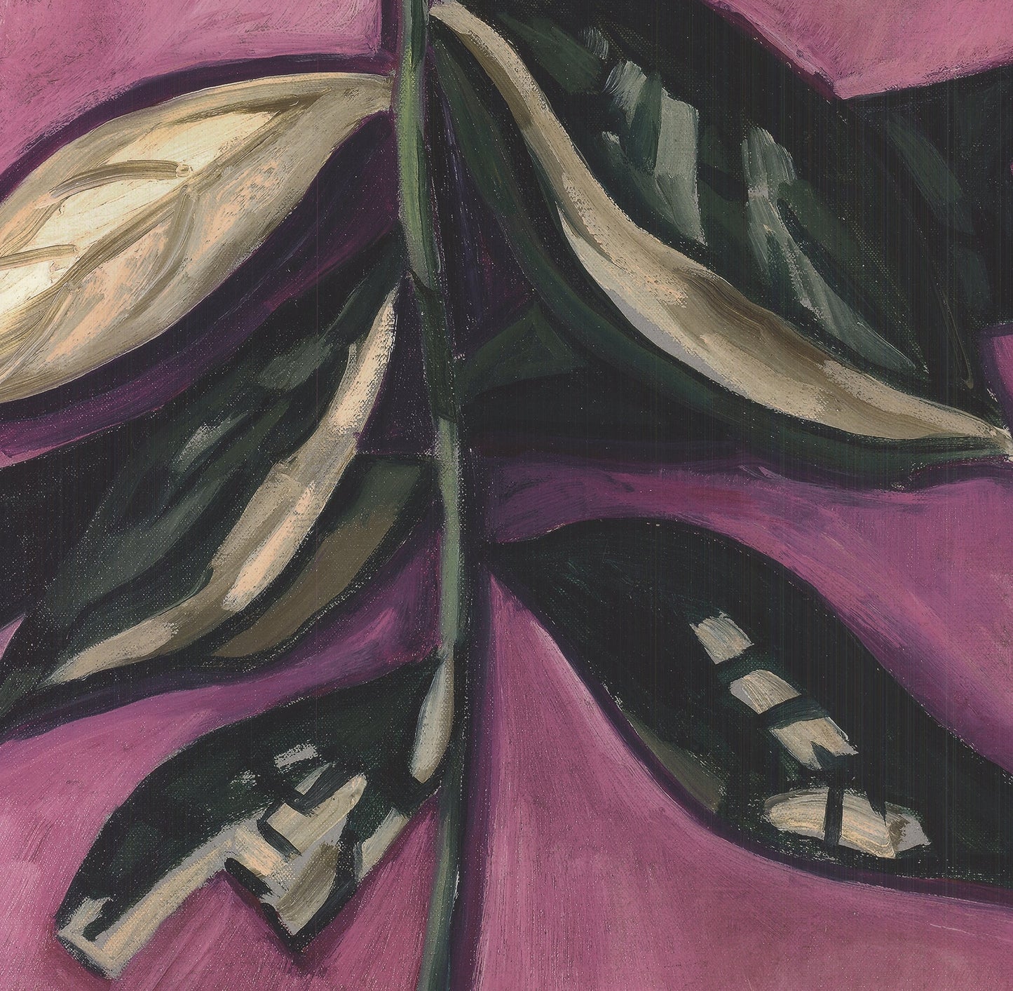Marsden Hartley Leaves " Offset Lithograph Contemporary Pink, Gr