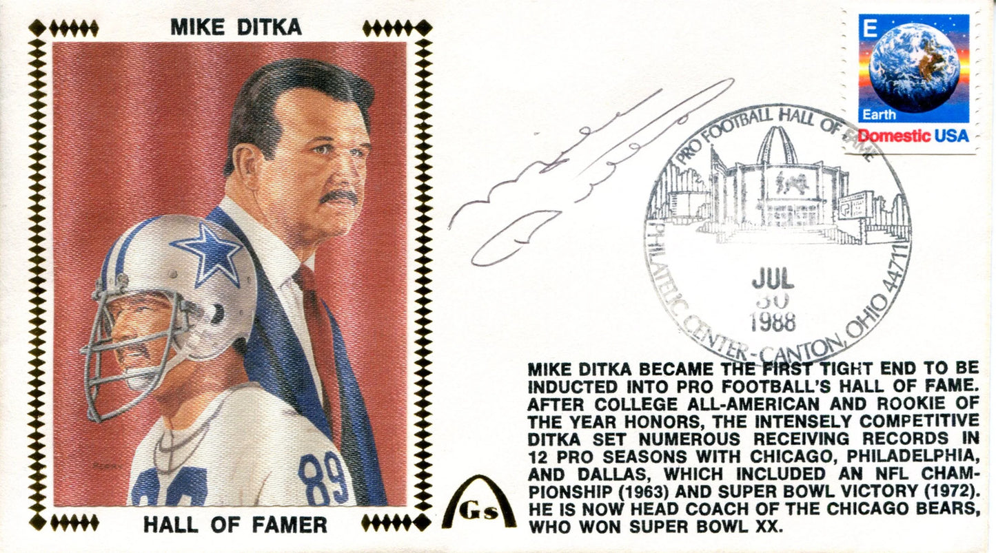 Mike Ditka Autographed July 30Th 1988 First Day Cover (Psa)