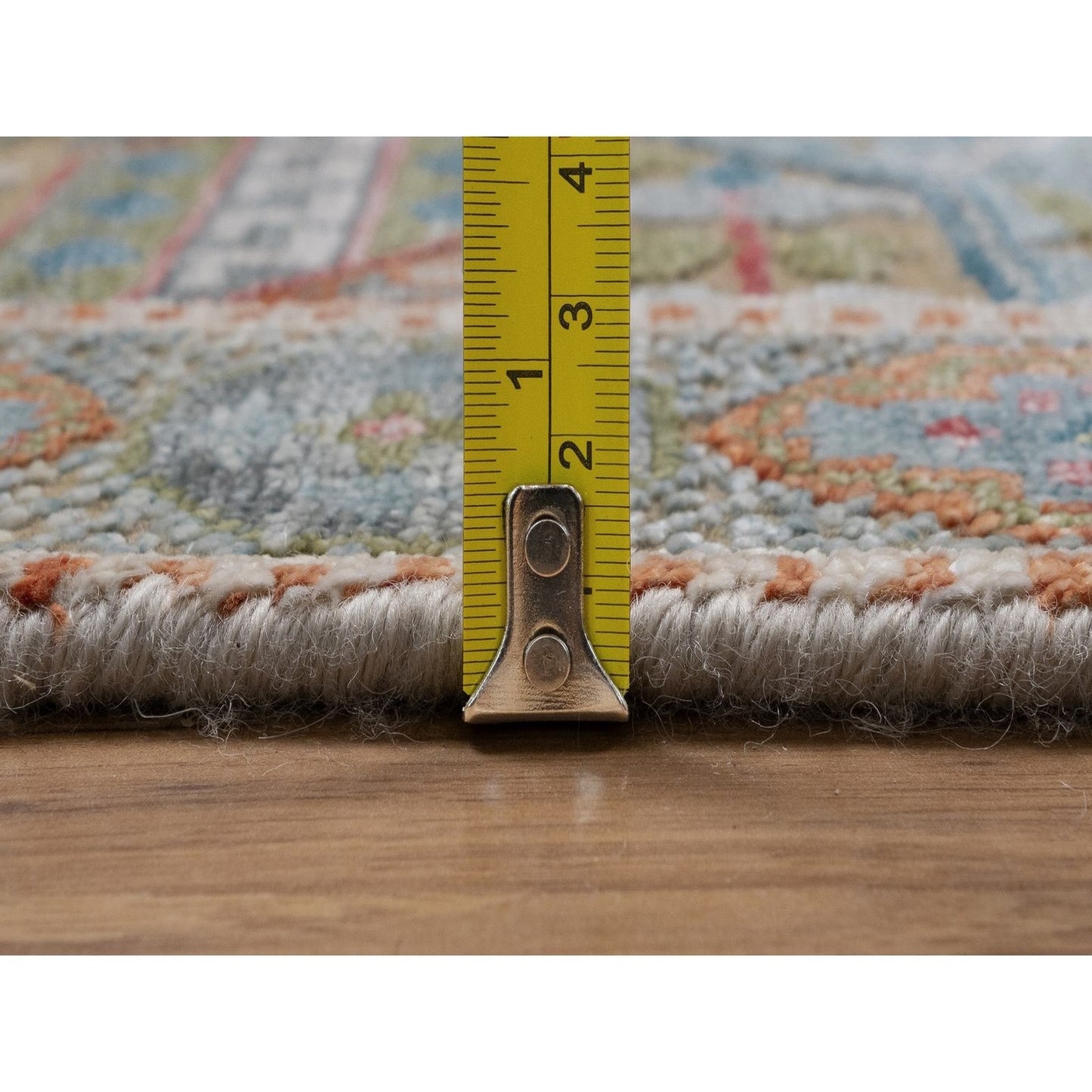 2'8"X19'10" Brown Rug Mamluk Design Hand Knotted Wool And Silk Xl Runner