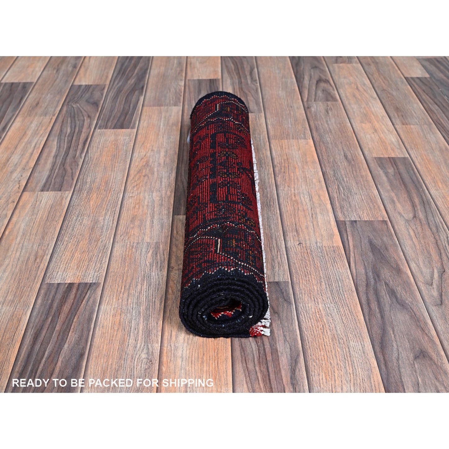 1'9"X4'10" Red Afghan Khamyab Tribal Design Hand Knotted Wool Runner Rug