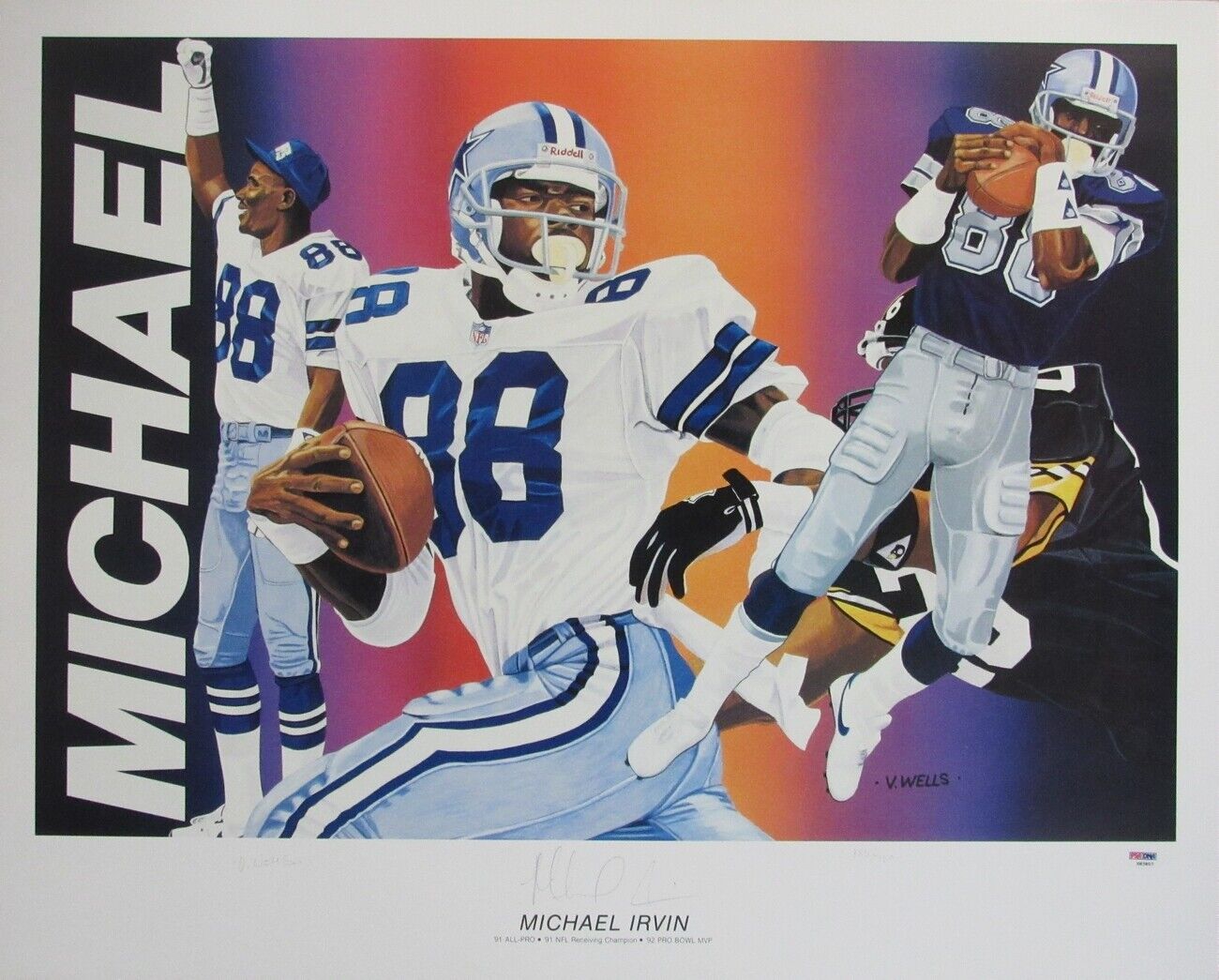 Michael Irvin Cowboys Signed/Autographed 28X22.5