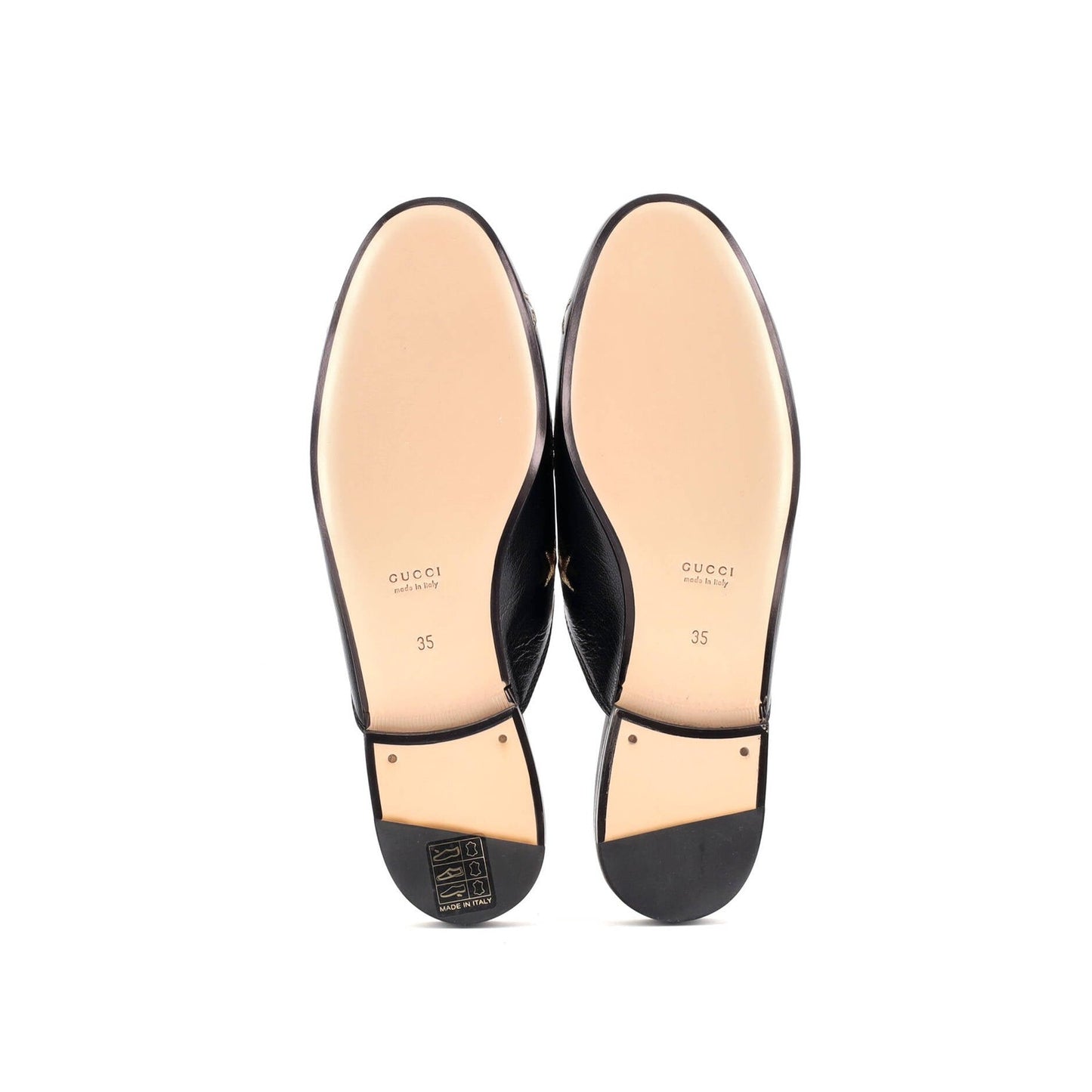 Gucci Women'S Princetown Mules Embroidered Leather