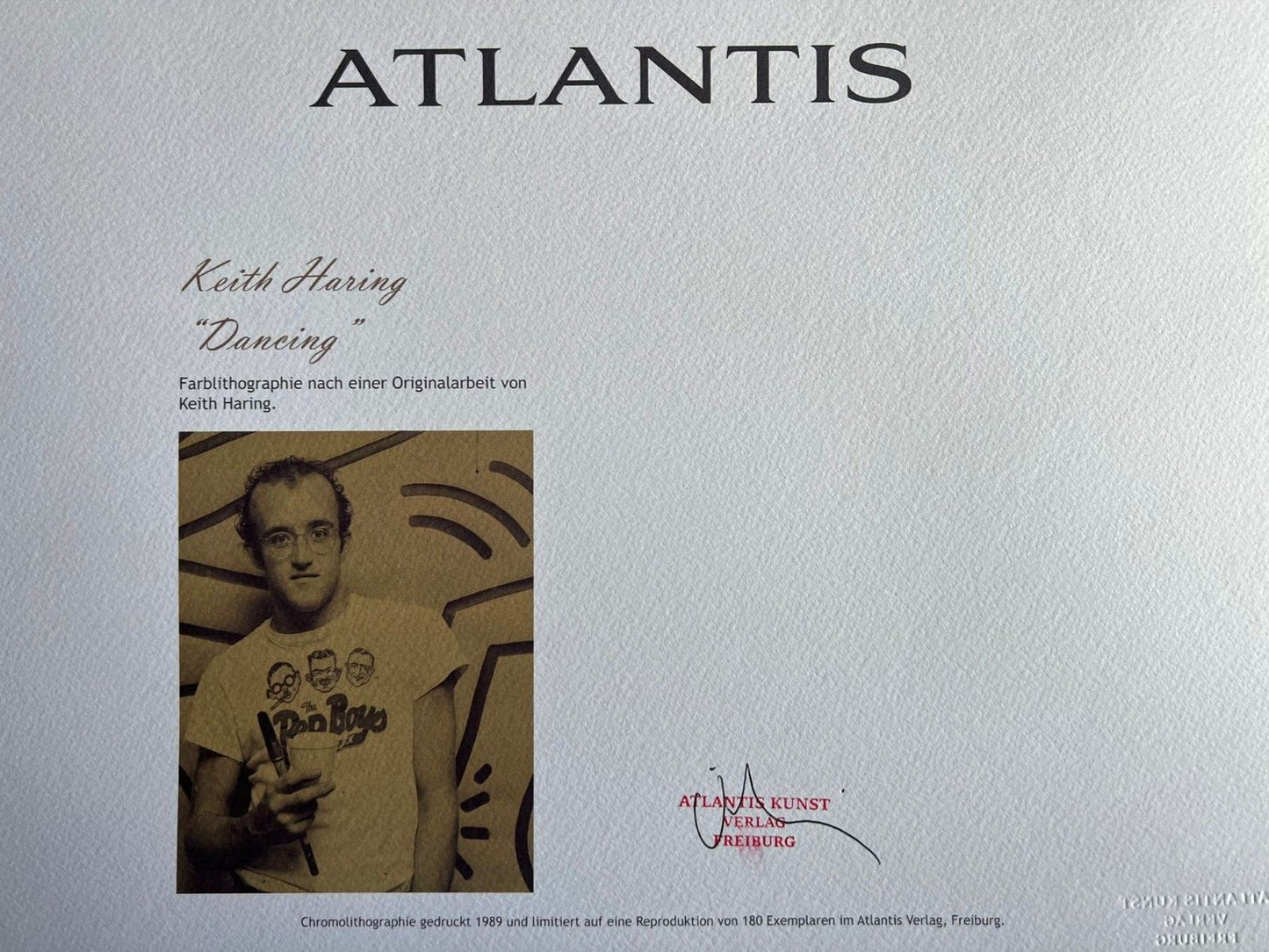 Keith Haring Lithograph Of A Coa Painting Signed