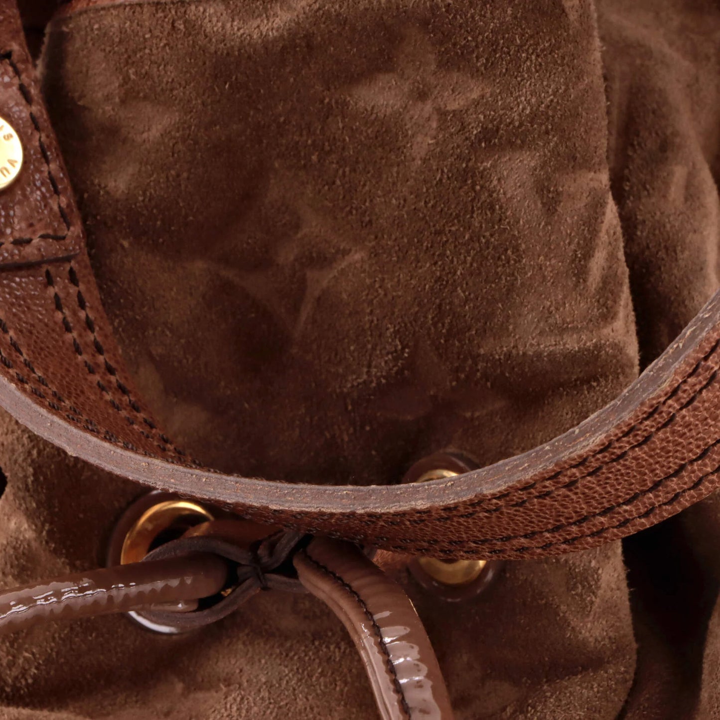 Louis Vuitton Irene Handbag Monogram Embossed Suede And Patent