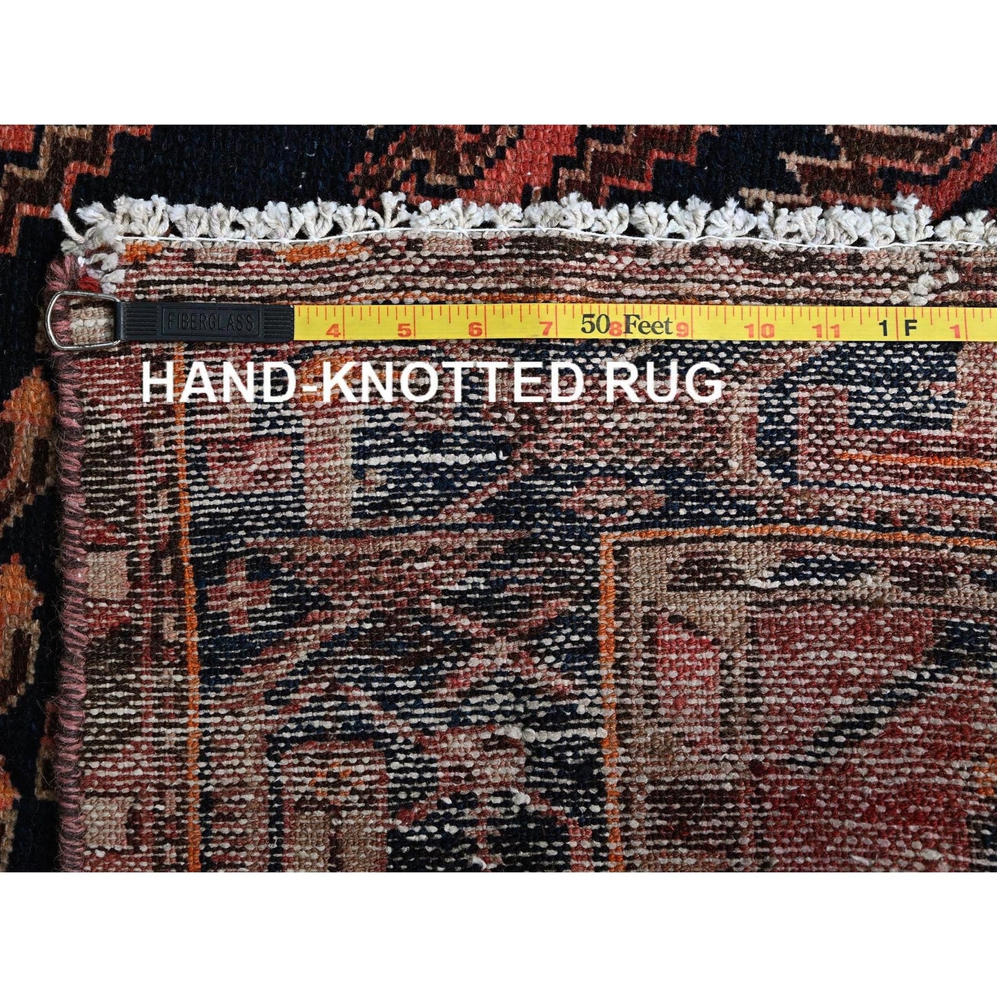 4'1"X6'9" Blush Red Vintage Zoroastrian Khamadan Hand Knotted Pure Wool Rug