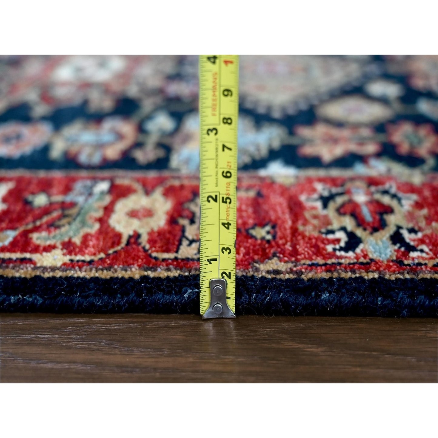2'9"X8' Blue Karjihooz Medallions Design Hand Knotted Wool Runner Rug