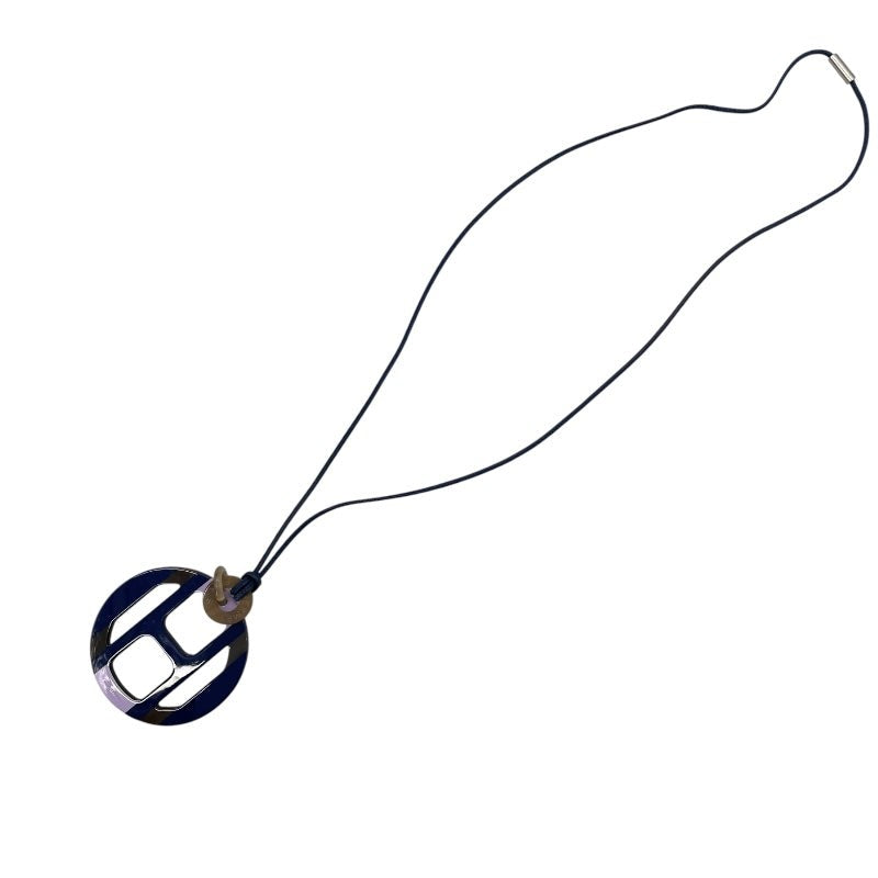Hermes H Equipe Necklace Lila Sv Clasp Buffalo Horn