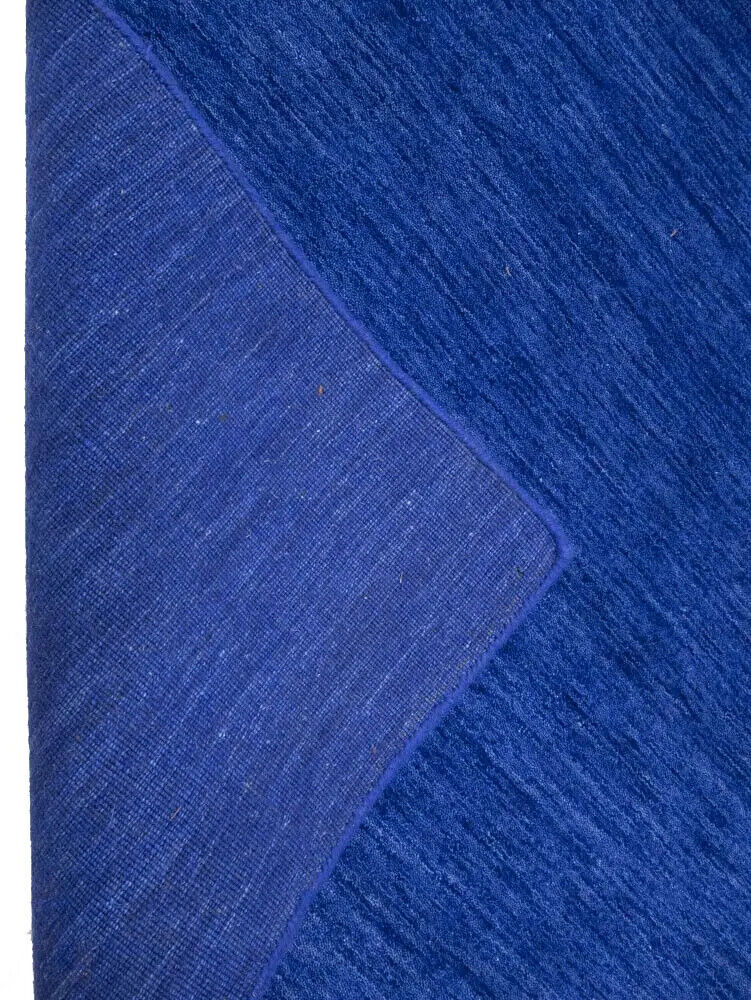 Modern Royal Blue Gabbeh Square Rug Tribal Design
