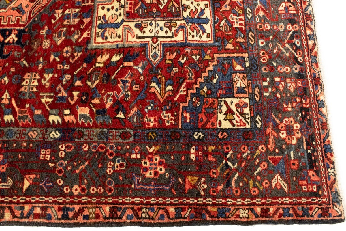 Semi-Antique Karajeh Oriental Rug Red Tribal
