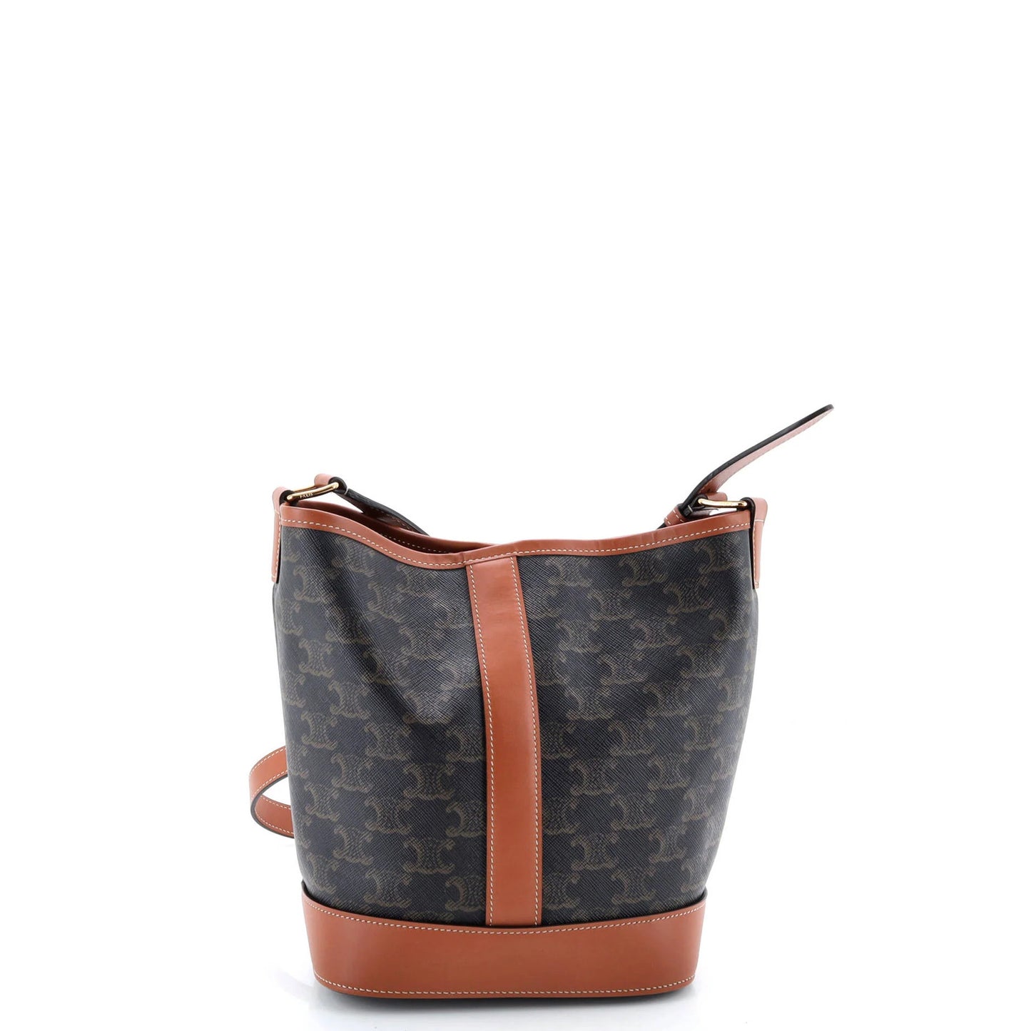 Celine Bucket Bag Triomphe Coated Canvas Small