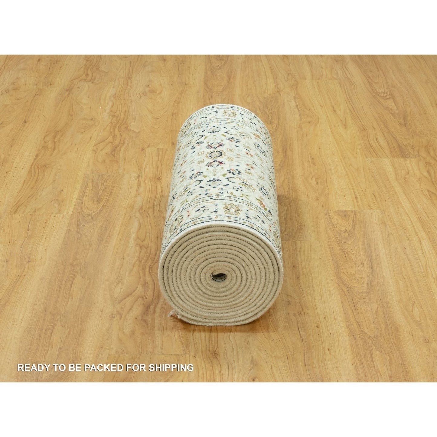 2'8"X21'8" Cloud Nine White Nain Wool 250 Kpsi Hand Knotted Xl Runner Rug