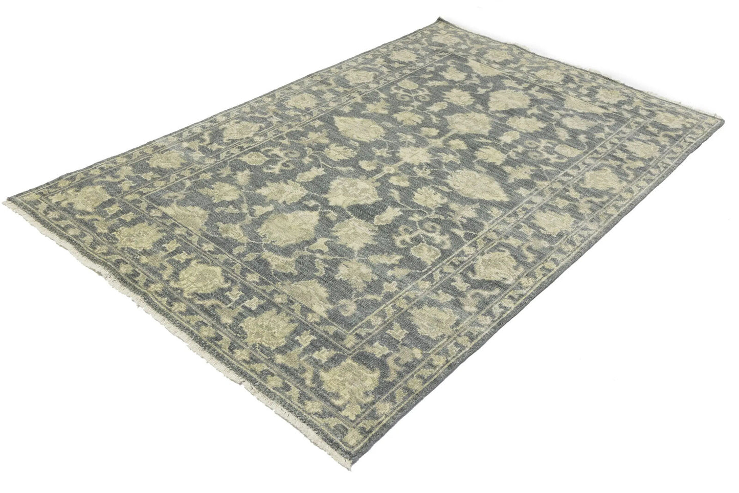 Hand-Knotted Floral Transitional Oriental Rug