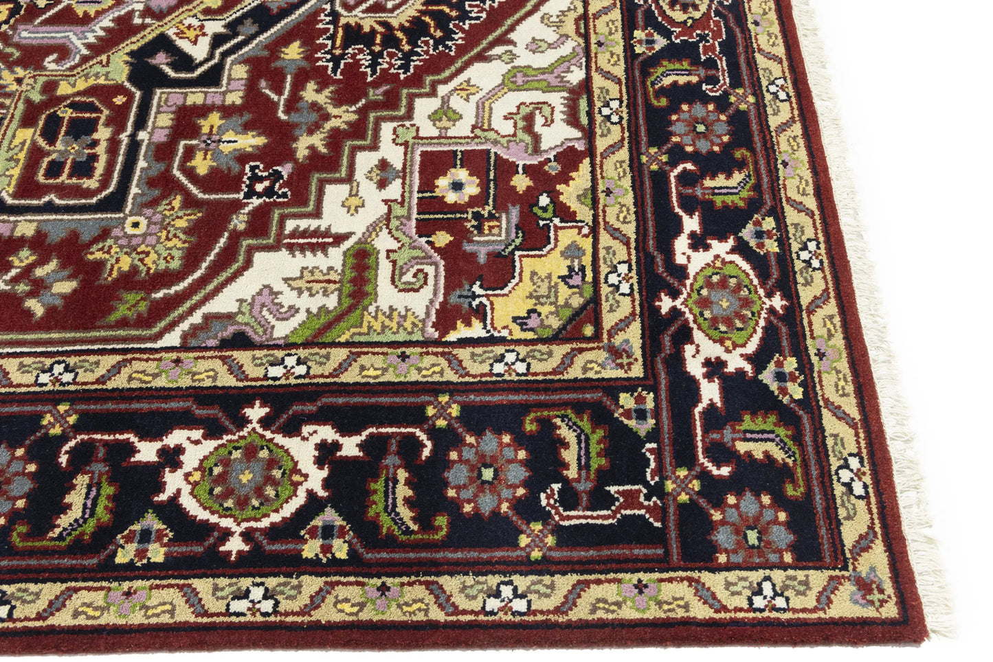 Heriz Serapi Oriental Rug Floral Style Large