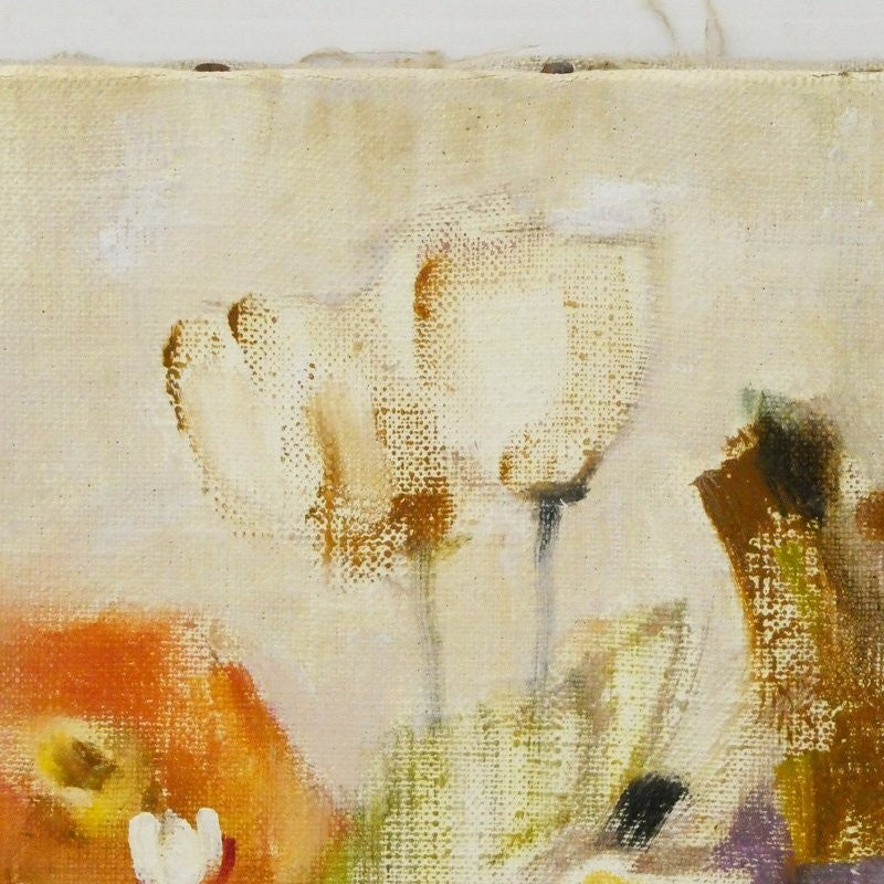 Krystyna Warecka Original Oil Painting Still Life With Flowers Poland Signed F8