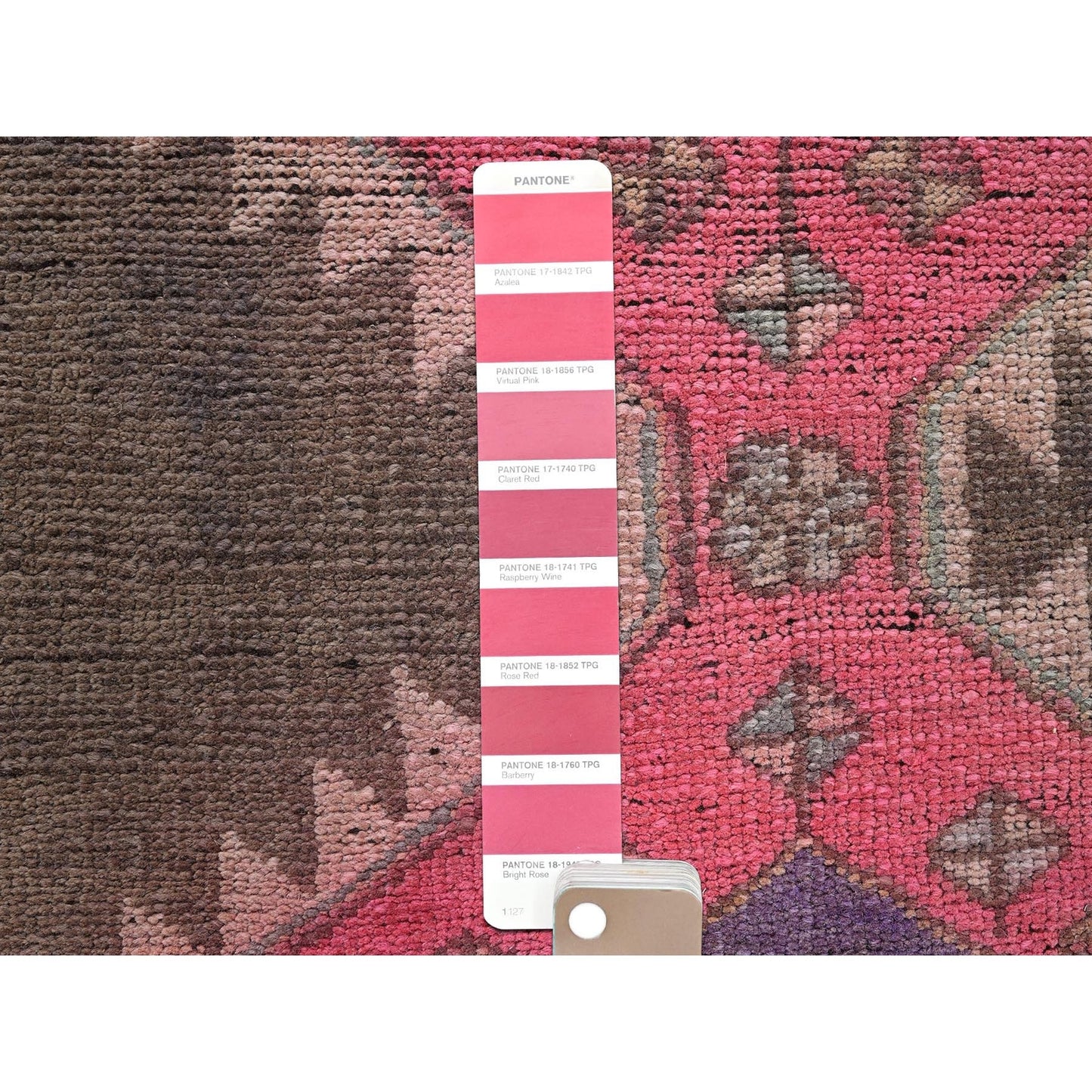2'X11' Pink Vintage Northwest Zoroastrian Hand Knotted Pure Wool Runner Rug
