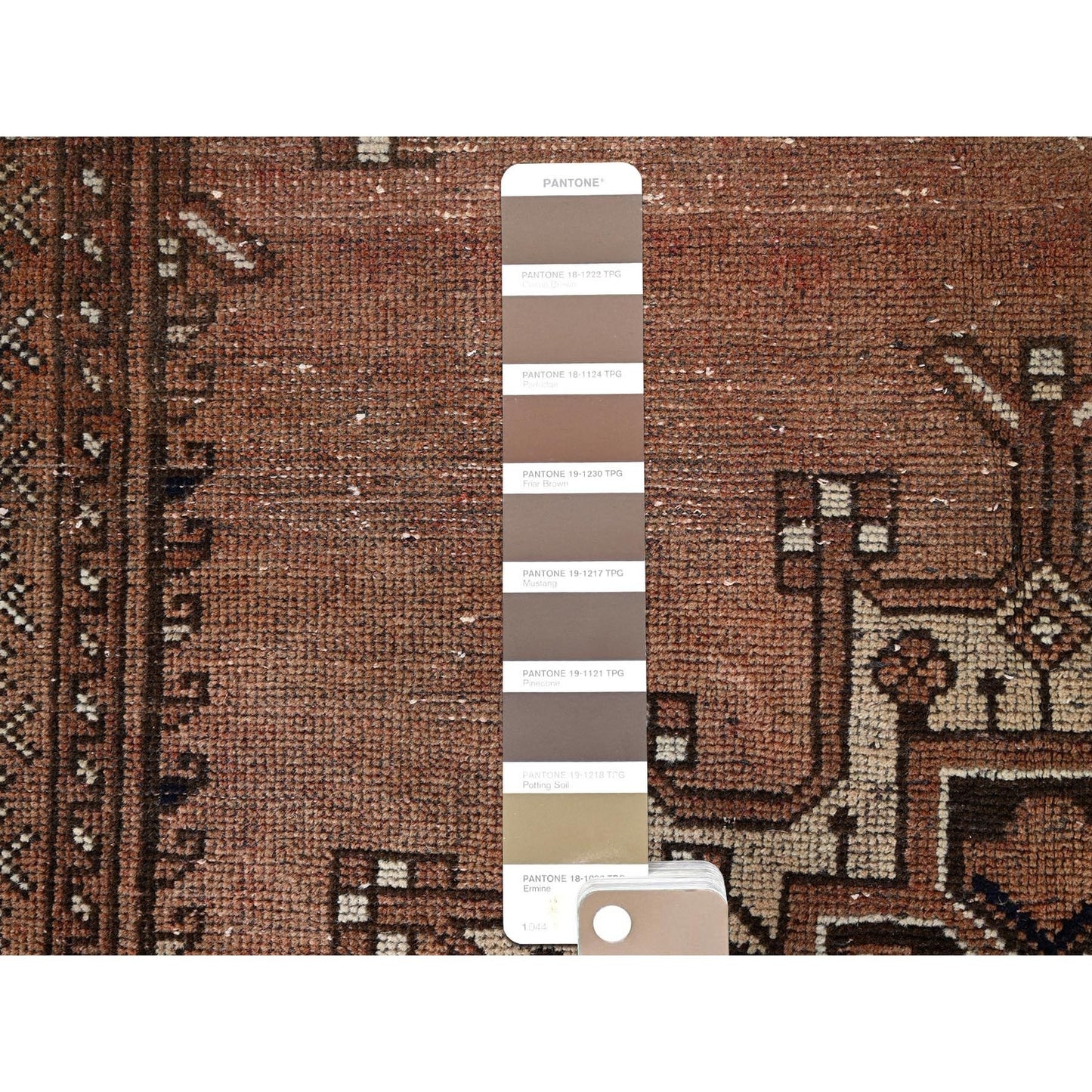 4'2"X6' Friar Brown Distressed Zoroastrian Gabbeh Wool Hand Knotted Rug
