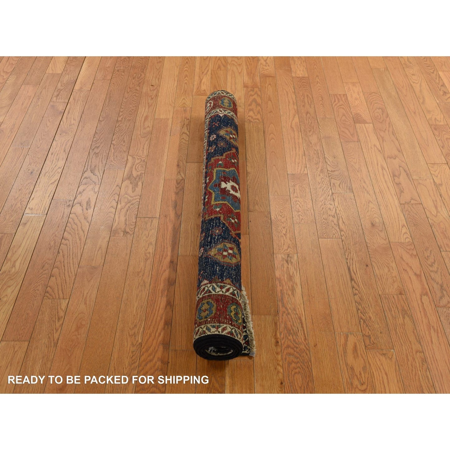 4'1"X5'10" Yale Blue Antique North West Zoroastrian Wool Hand Knotted Rug