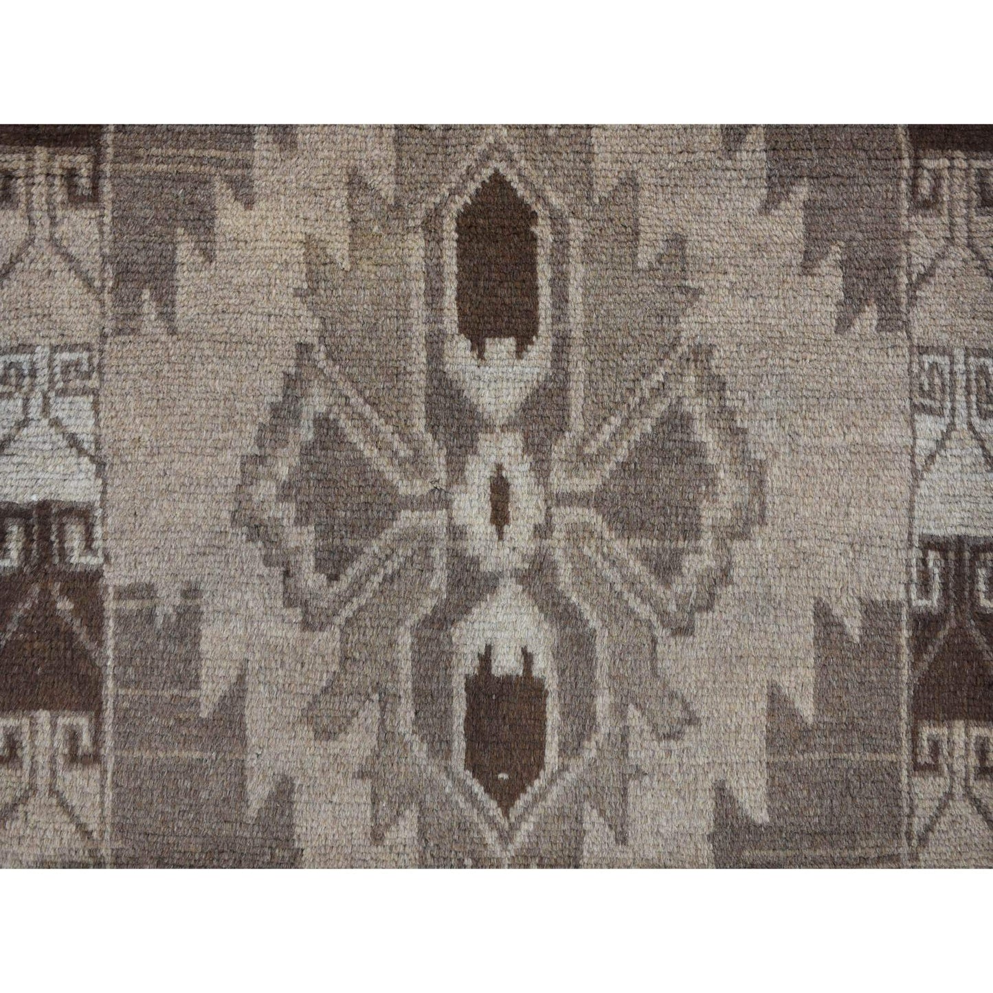 2'5"X8' Tan Color Washed Out Afghan Balooch Wool Hand Knotted Runner Rug