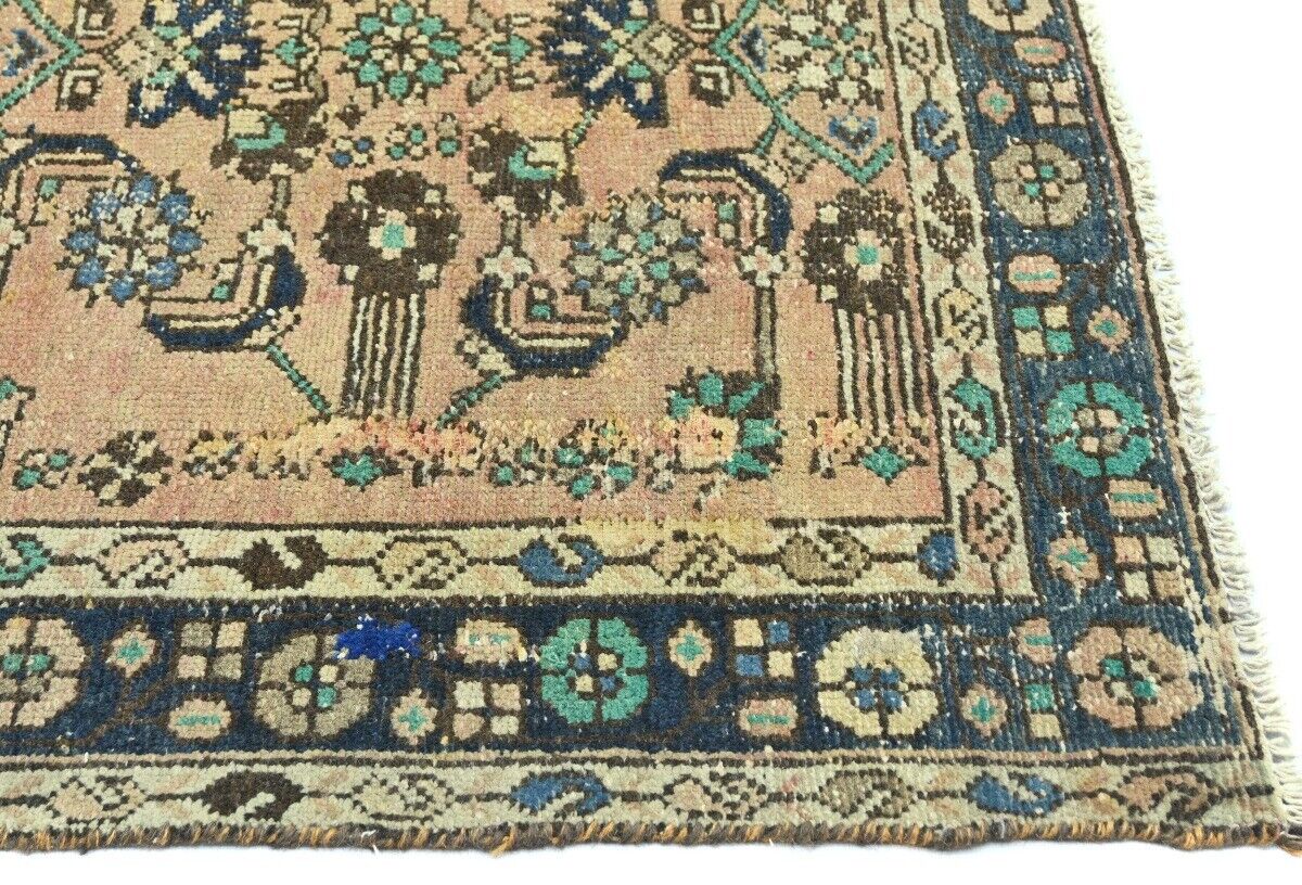 Vintage Antique Oriental Runner Rug Muted