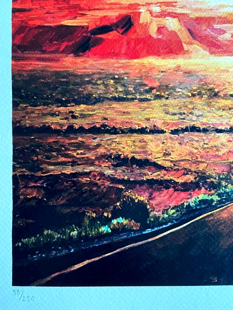 Bob Dylan Lithograph "Sunset In Monument Valley" Signed Op Numbered By Hand