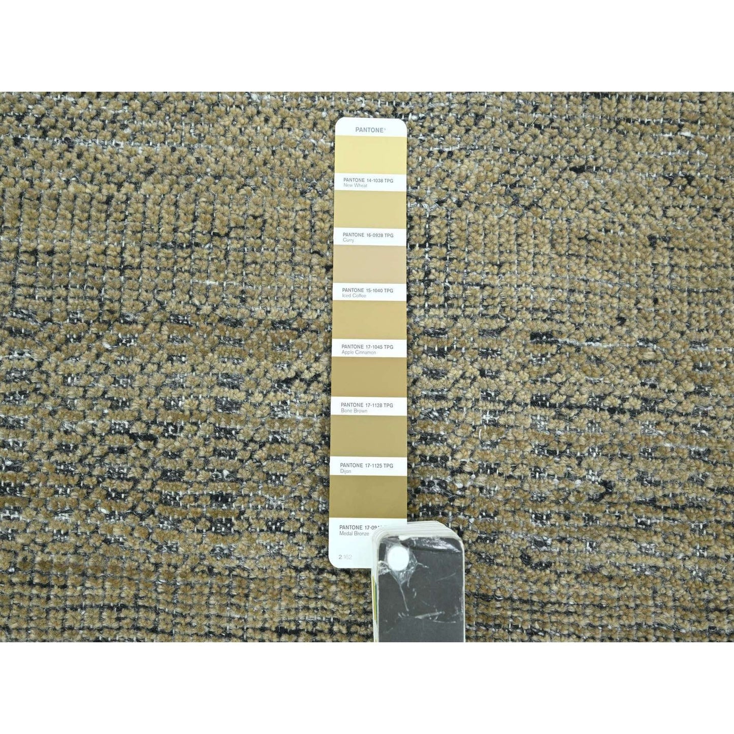 10'X14' Brown & Black Grass Design Hand Knotted Pure Wool Oriental Rug