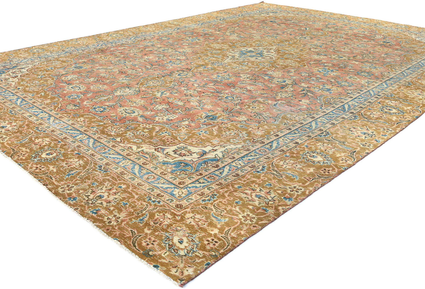 Semi-Antique Stone-Washed Oriental Rug Distressed