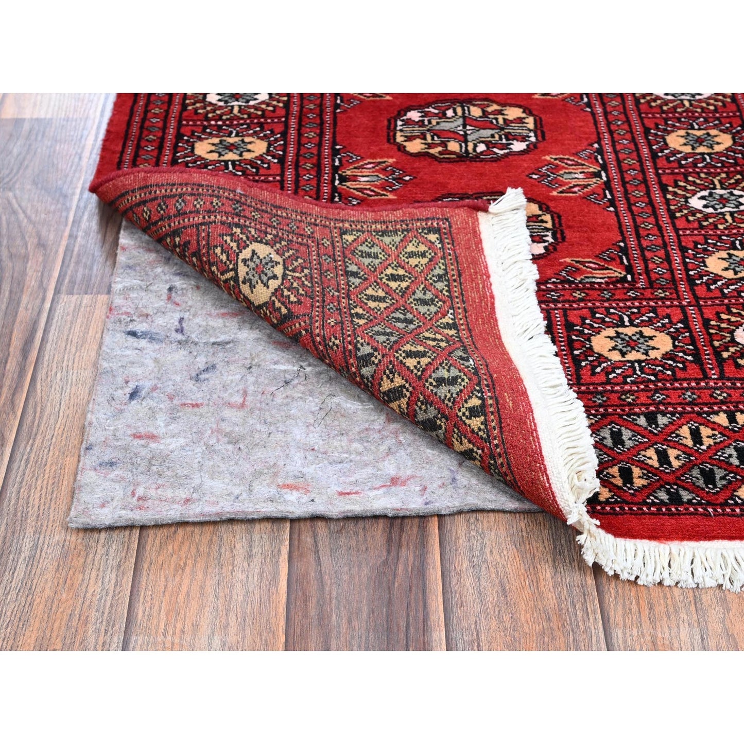 2'2"X6'6" Arsenal Red Princess Bokara Soft Wool Hand Knotted Runner Rug