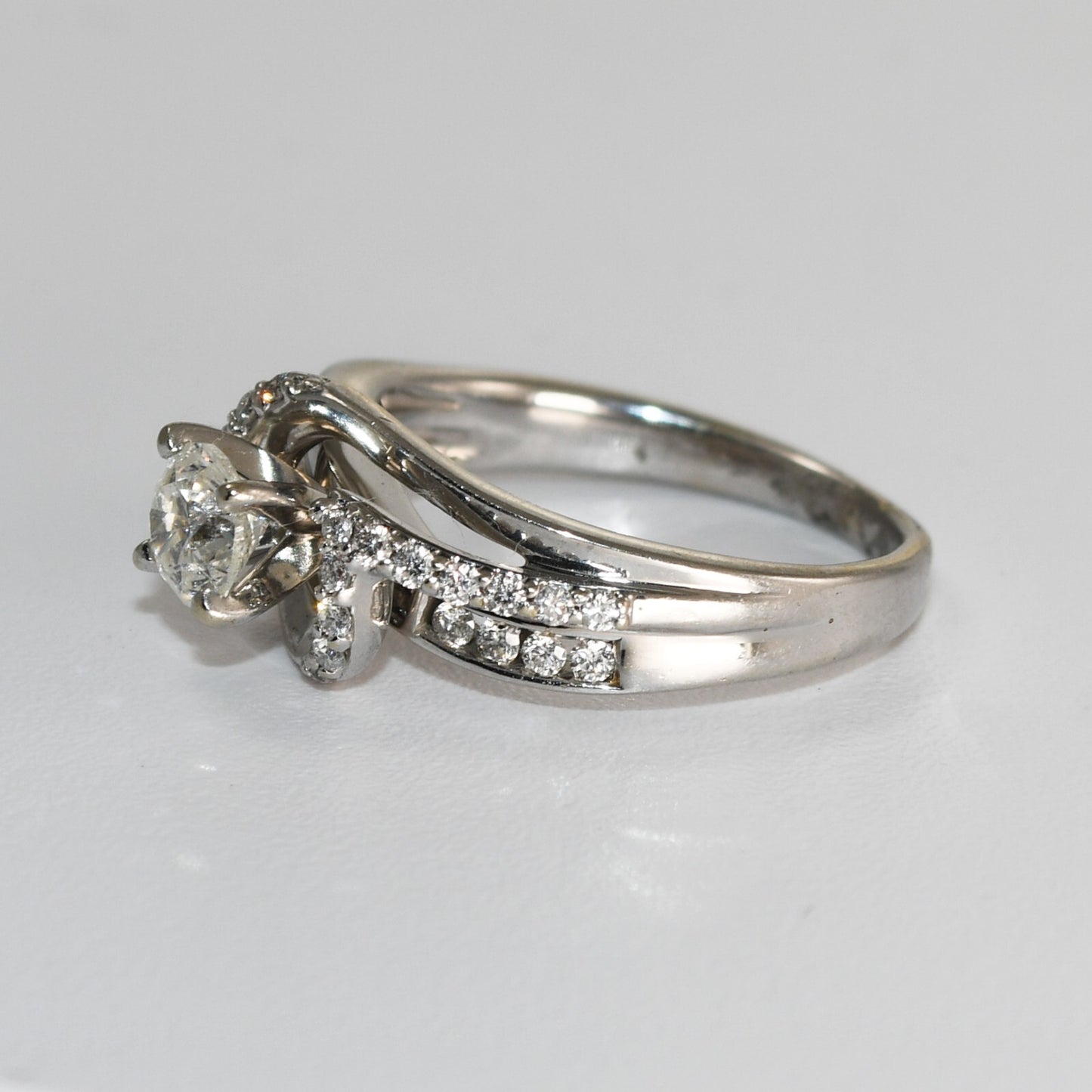 14K White Gold Diamond Ring .45 Ct H Color Si2