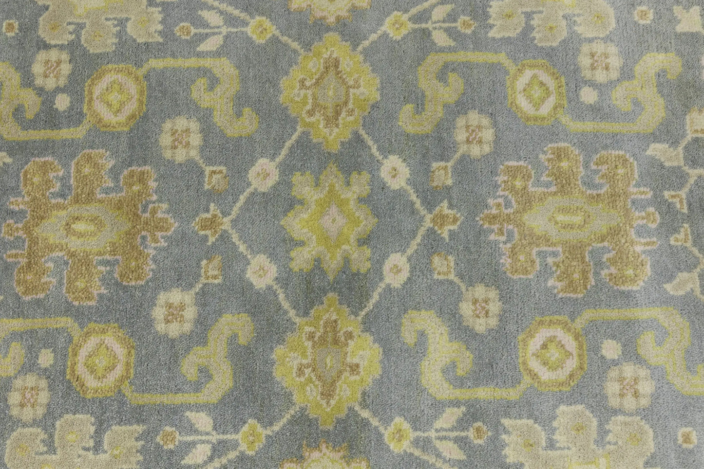 4X12 Ft Muted Gray Floral Oushak Chobi Runner Rug