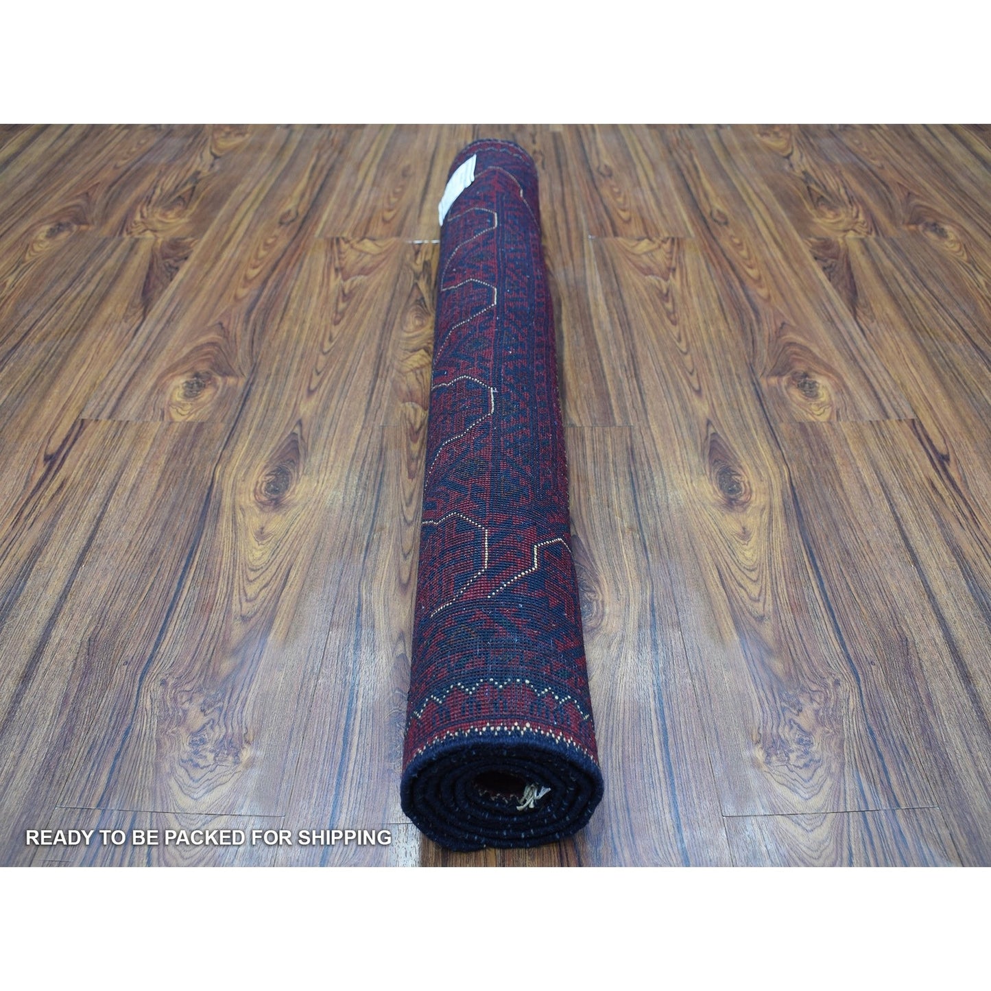 3'3"X4'8" Geometric Design Afghan Khamyab Wool Hand Knotted Oriental Rug