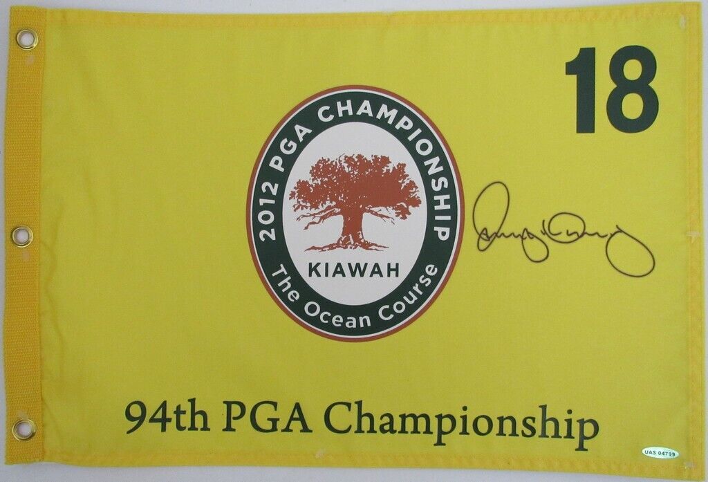 Rory Mcilroy Autographed/Signed Official Pin Flag