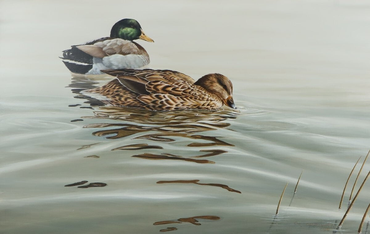 Christopher B. Walden "Sitting Ducks" Signed Oil