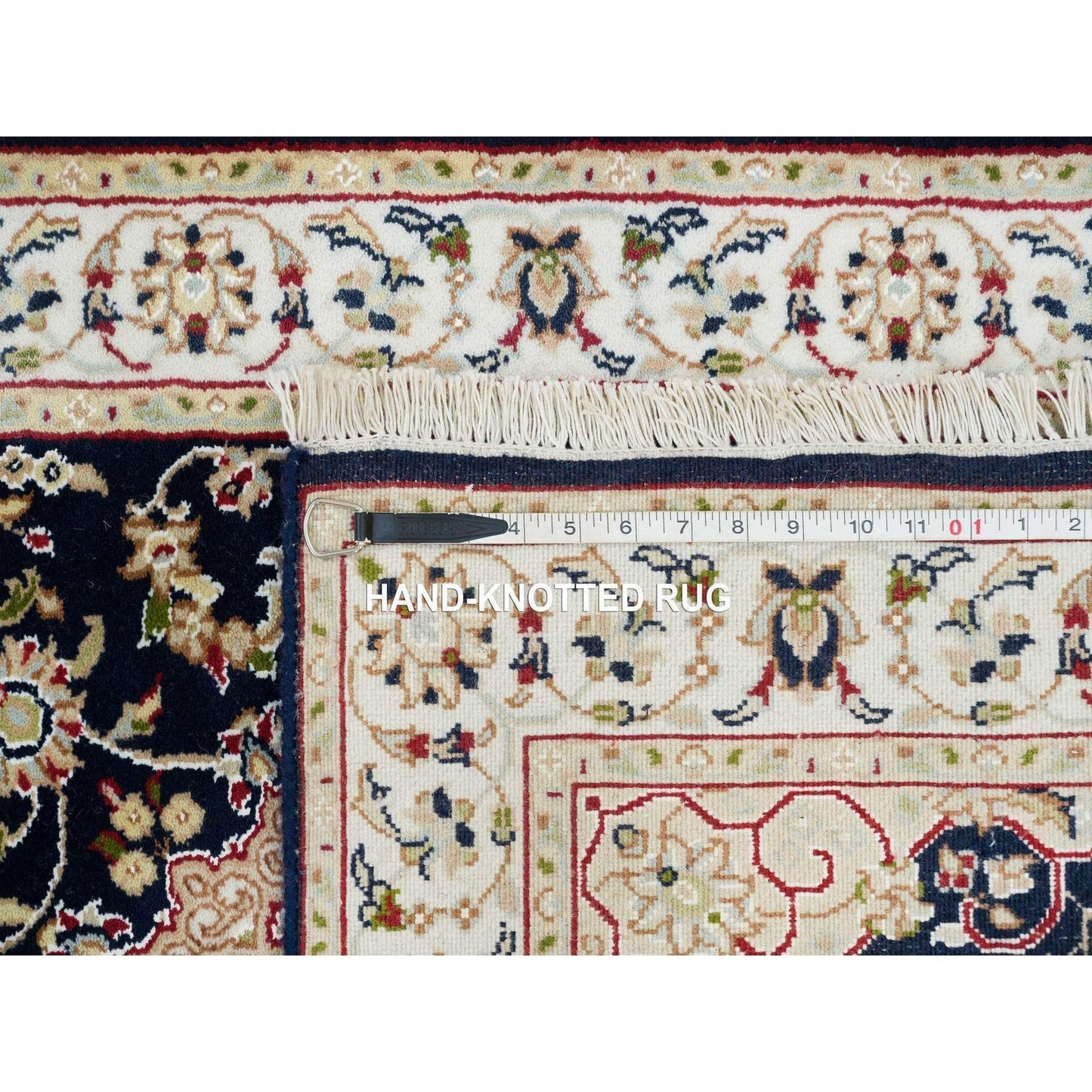 2'8"X19'2" Blue Nain 250 Kpsi Hand Knotted Wool Xl Runner Oriental Rug