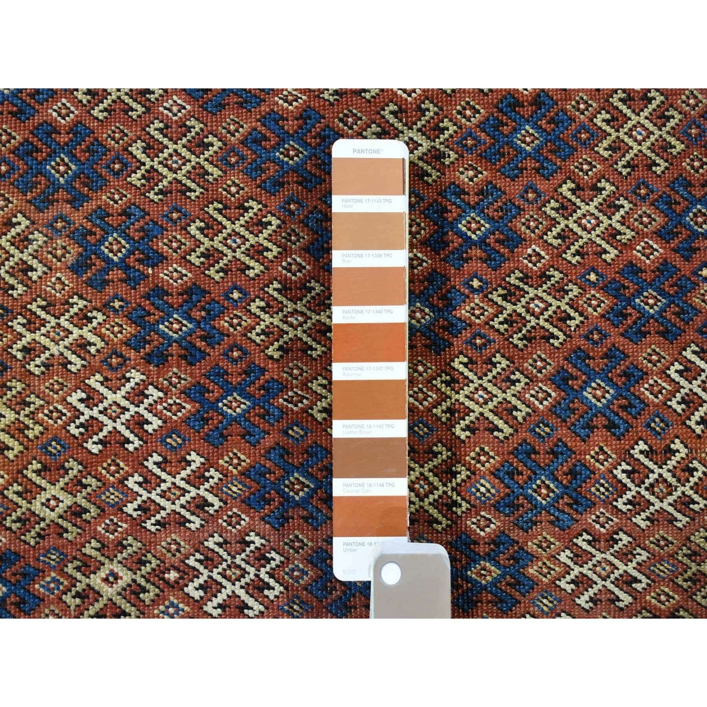 3'9"X4'8" Brown Antique Caucasian Kazak Pure Wool Hand Knotted Rug