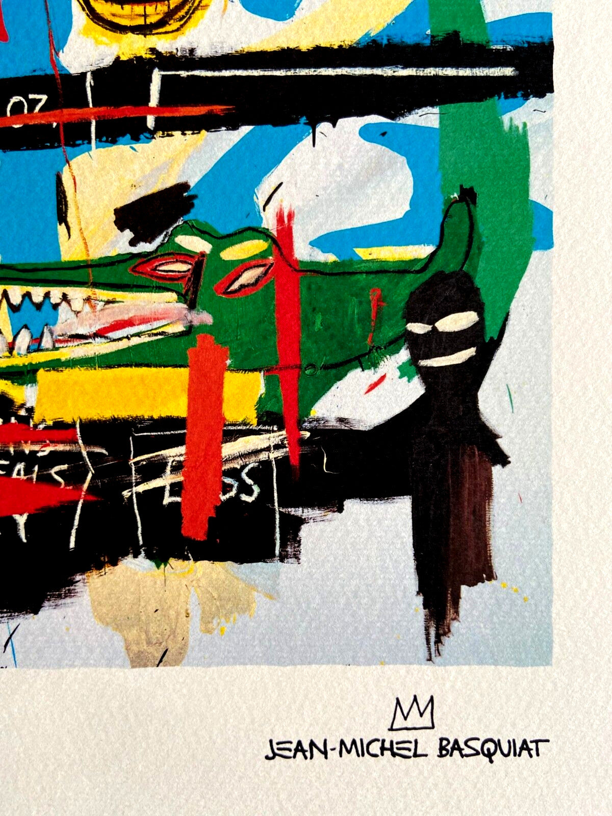 Jean Michel Basquiat Lithograph Coa Signed Op Numbered In Pencil