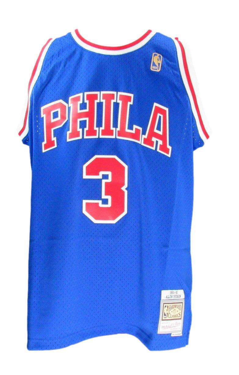 Allen Iverson Hof Autographed Royal Mitchell &