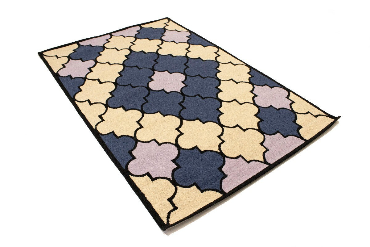 5X8 Ft Multicolored Hand-Tufted Rug Contemporary