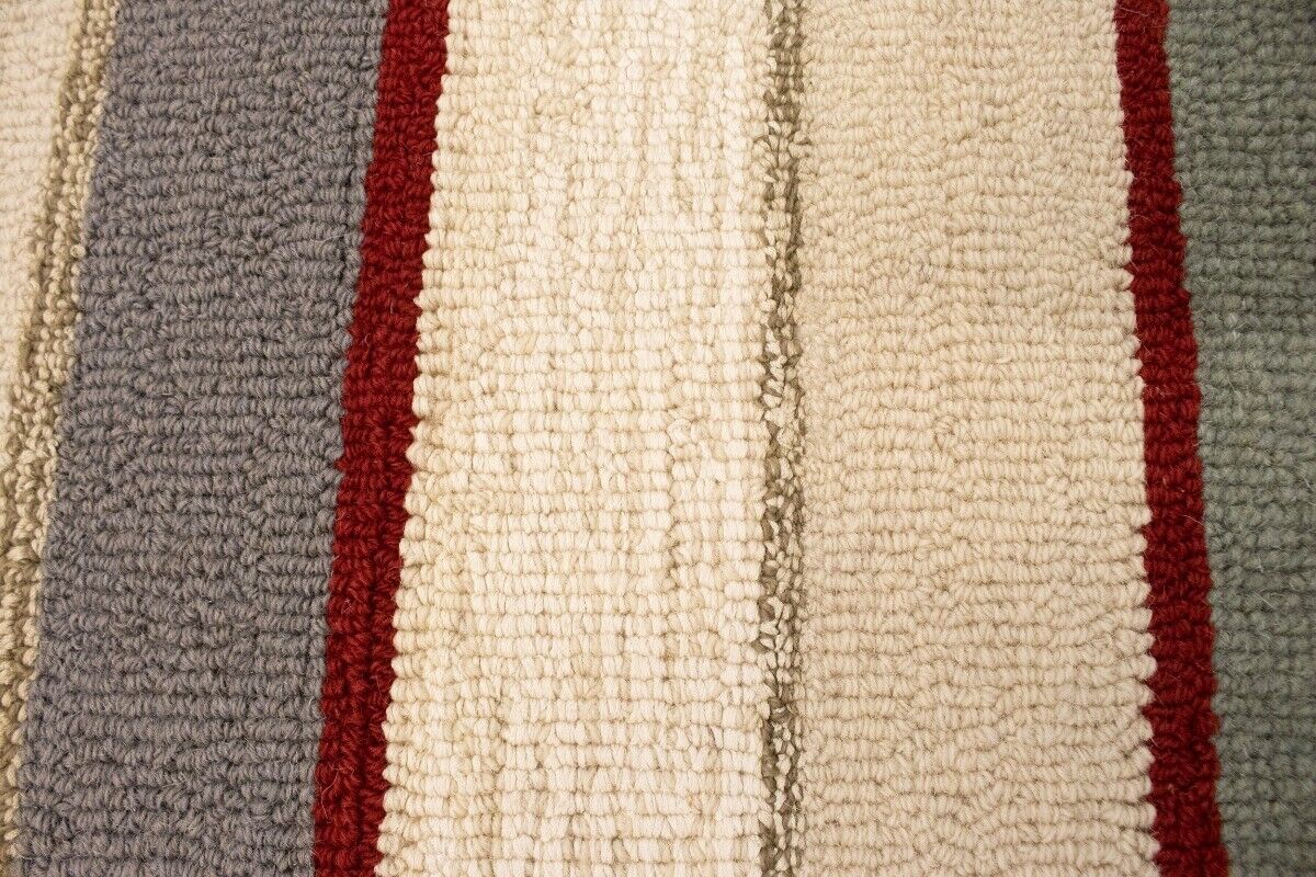 Hand-Tufted Multicolored Stripes 5X8 Modern Area