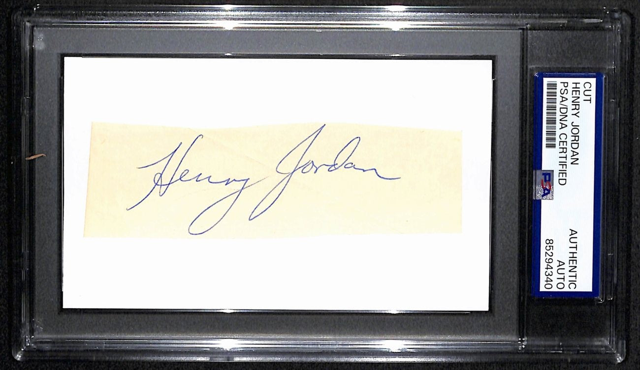 Henry Jordan Hof Signed/Auto Cut On 3X5 Card