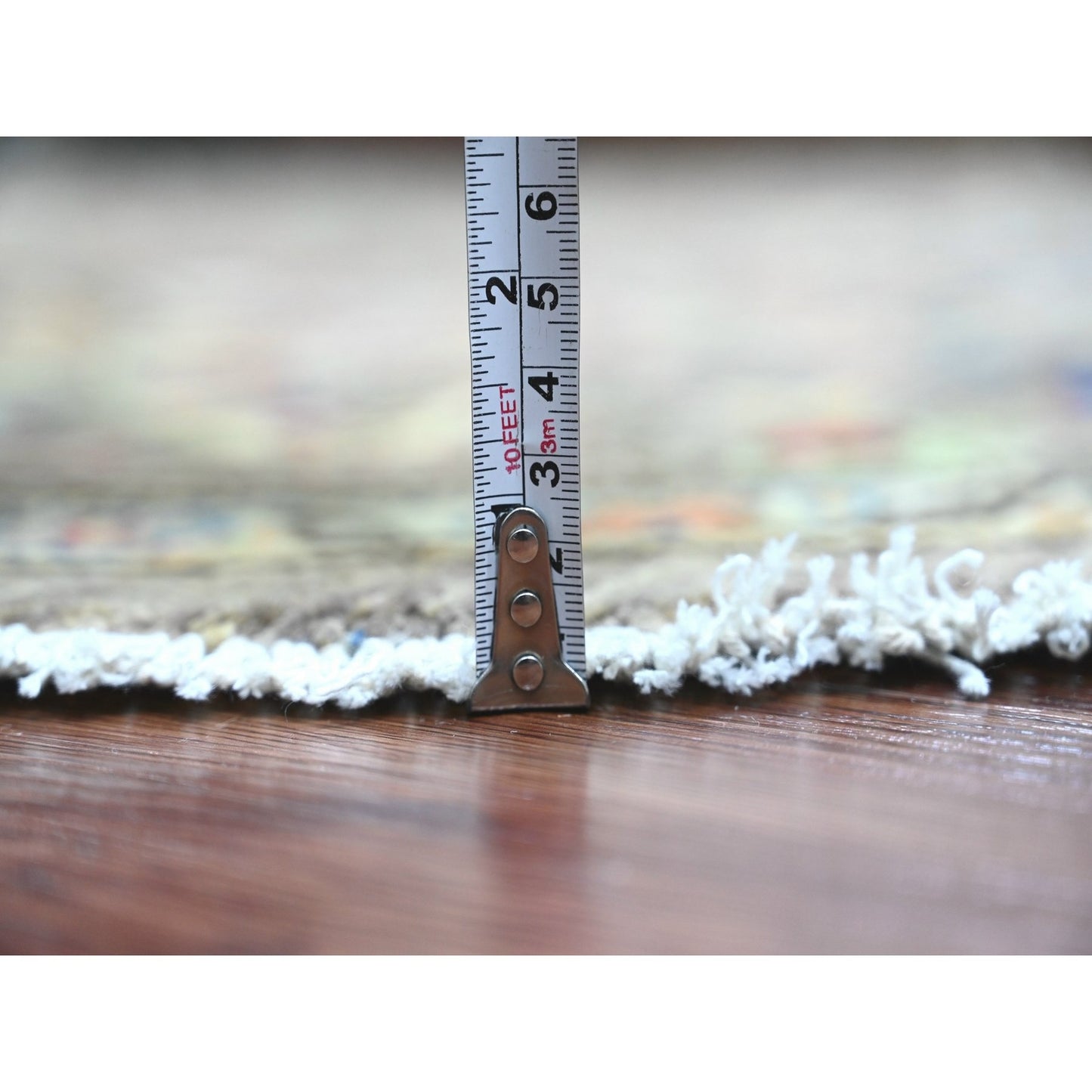 8'X8' Gray Bijar Garus Design Aryana Grade Hand Knotted Wool Round Rug