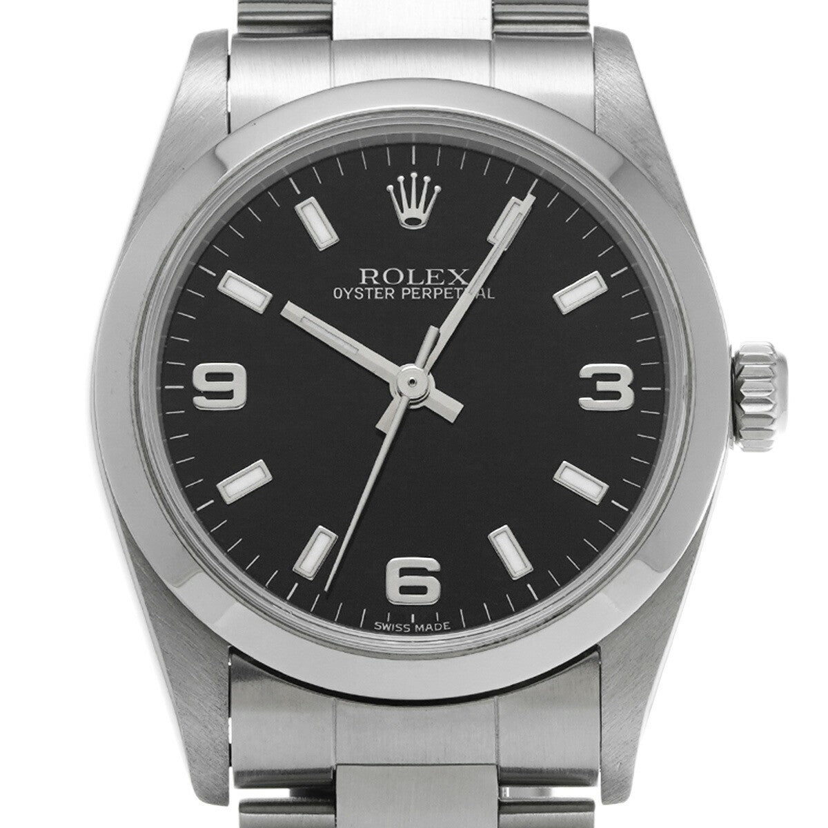 Rolex Oyster Perpetual 77080 Black Case Size 3131Mm Unisex Used Watch #71117