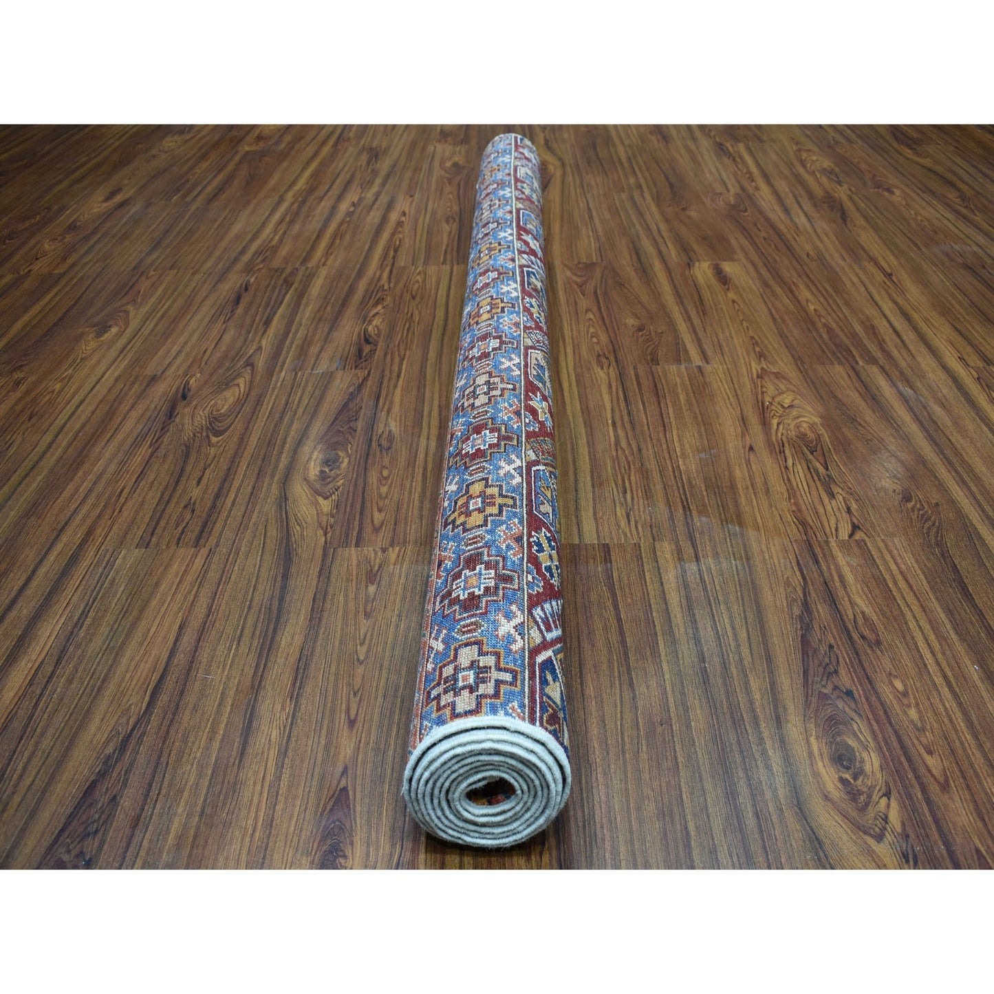 5'7"X8'4" Khorjin Design Ivory Super Kazak Hand Knotted Pure Wool Rug