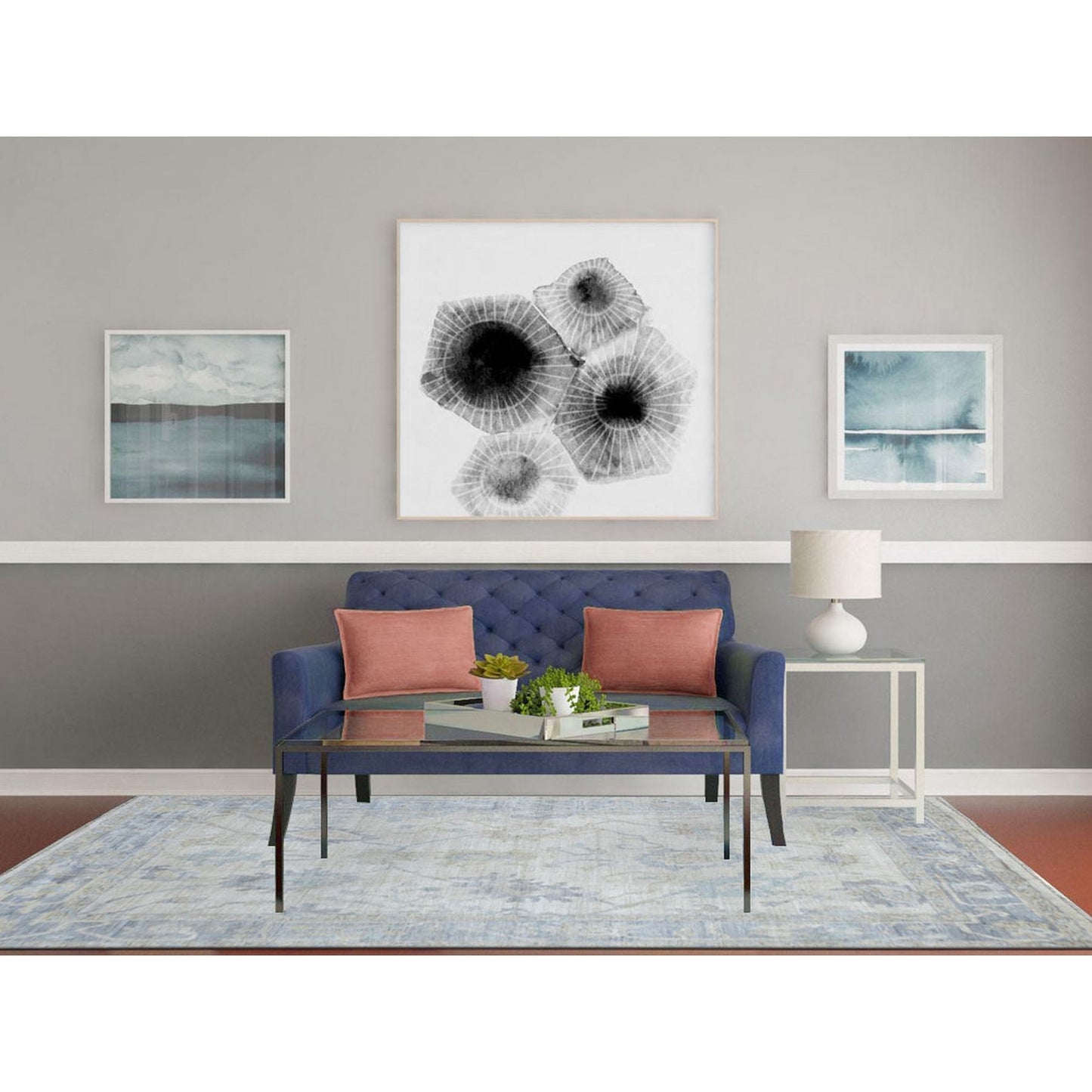 5'10"X8'9" Ivory Pure Wool Angora Oushak Hand Knotted Rug