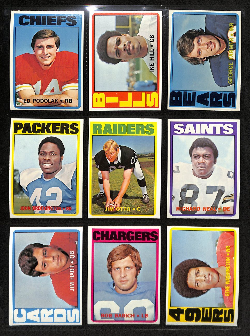 1972 Topps Football Complete Low Number Set (263)