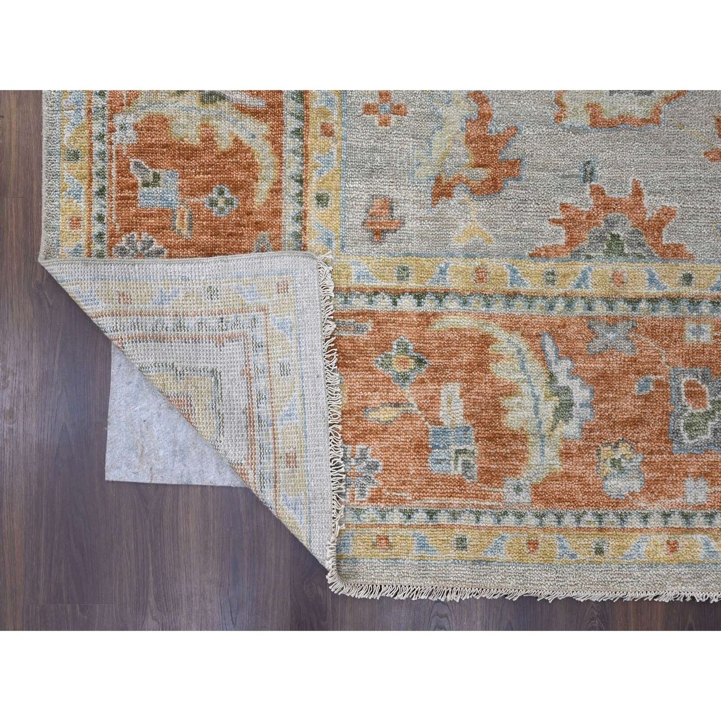 11'10"X14'9" Tan Color Oushak Design Wool Hand Knotted Oversized Rug